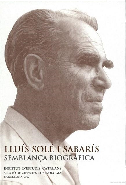 LLUIS SOLE I SABARIS.SEMBLANÇA BIOGRAFICA | 9788472835238 | DIVERSOS | Llibreria La Gralla | Librería online de Granollers