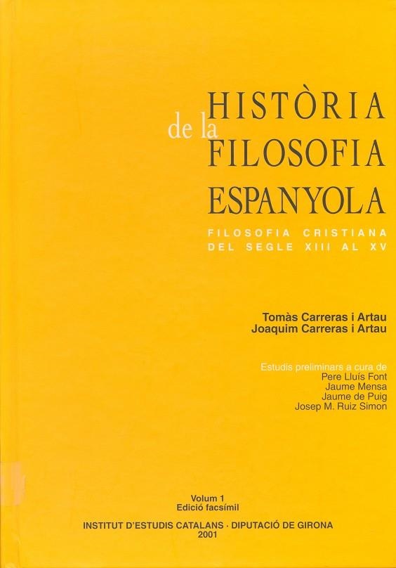 HISTORIA DE LA FILOSOFIA ESPANYOLA (2 VOLUMS) | 9788472836167 | CARRERAS I ARTAU, TOMAS/CARRERAS I ARTAU, JOAQUIM | Llibreria La Gralla | Librería online de Granollers