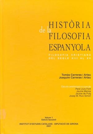 HISTORIA DE LA FILOSOFIA ESPANYOLA (2 VOLUMS) | 9788472836167 | CARRERAS I ARTAU, TOMAS/CARRERAS I ARTAU, JOAQUIM | Llibreria La Gralla | Llibreria online de Granollers