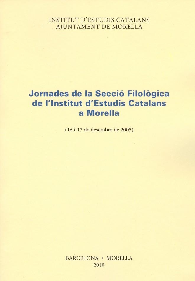 JORNADES DE LA SECCIO FILOLOGICA DE L'INSTITUT D'ESTUDIS CAT | 9788472838840 | Llibreria La Gralla | Llibreria online de Granollers