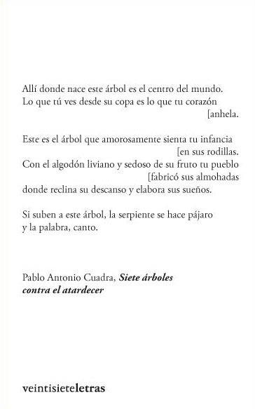 SIETE ÁRBOLES CONTRA EL ATARDECER | 9788492720125 | CUADRA, PABLO ANTONIO | Llibreria La Gralla | Librería online de Granollers