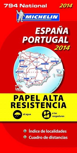 ESPAÑA PORTUGAL MAPA ALTA RESISTENCIA 2014 | 9782067191785 | VARIOS AUTORES | Llibreria La Gralla | Librería online de Granollers