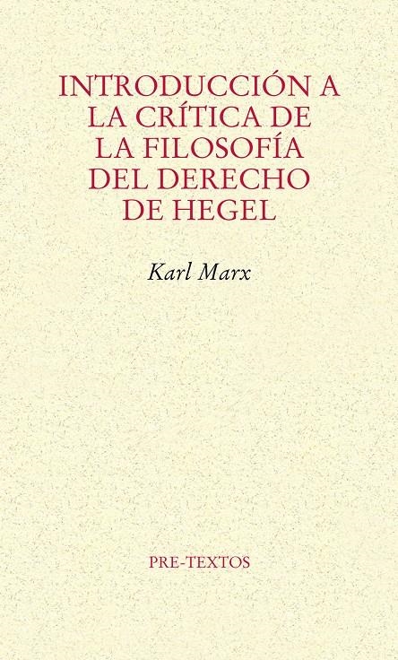 INTRODUCCIÓN A LA CRÍTICA DE LA FILOSOFÍA DEL DERECHO DE HEGEL | 9788415576815 | MARX, KARL | Llibreria La Gralla | Librería online de Granollers