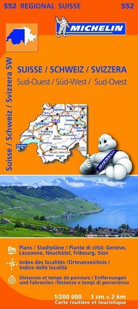 MAPA REGIONAL SUISSE SUD-OUEST/ SCHWEIZ SÜD-WEST/ SVIZZERA SUD-OVEST 552 | 9782067183742 | VARIOS AUTORES | Llibreria La Gralla | Llibreria online de Granollers