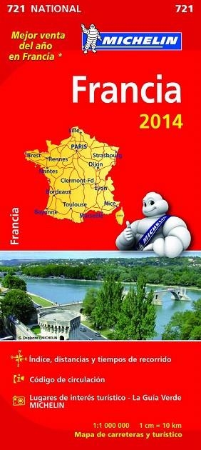 FRANCIA (MAPA 721 NATIONAL 2014) | 9782067191204 | Llibreria La Gralla | Librería online de Granollers