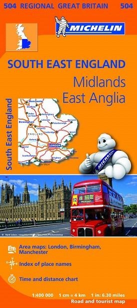 SOUTH EAST ENGLAND,MIDLANDS,EAST ANGLIA (MAPA 504 REGIONAL GREAT BRITAIN) | 9782067183346 | Llibreria La Gralla | Librería online de Granollers