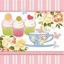 ***TOVALLONS PAPER DECOPAGE CUPCAKES/TASSA CAFE FLORS ROSA | 5906360997088 | SENSDL350000 | Llibreria La Gralla | Llibreria online de Granollers