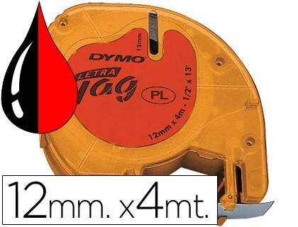 CINTA DYMO LETRATAG PLÁSTIC VERMELL 12MM | DYM91203 | Llibreria La Gralla | Llibreria online de Granollers