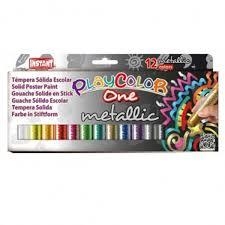 TEMPERA SOLIDA PLAYCOLOR ONE METALLIC 12 UNITATS | 8414213101218 | Llibreria La Gralla | Librería online de Granollers