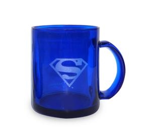 TASSA VIDRE BLAU TRANSPARENT AMB LOGO SUPERMAN | 8436546892120 | SD TOYS | Llibreria La Gralla | Librería online de Granollers