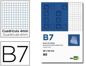 BLOC NOTES A7 QUADRICULA LIDERPAPEL | 8423473104389 | LID10438 | Llibreria La Gralla | Llibreria online de Granollers