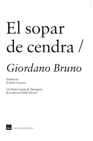 SOPAR DE CENDRA | 9788415835288 | BRUNO, GIORGIO | Llibreria La Gralla | Llibreria online de Granollers