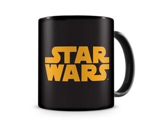 TAZA CERAMICA NEGRA STARS WARS LOGO STAR WARS NARANJA | 8436546893332 | Llibreria La Gralla | Librería online de Granollers