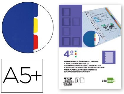 JOC SEPARADORS QUART PLASTIC OPAC 5 UN LIDERPAPEL | 8423473090965 | Llibreria La Gralla | Llibreria online de Granollers