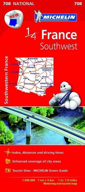FRANCE SOTHWEST MAPA NATIONAL MICHELIN 708 | 9782067200715 | VARIOS AUTORES | Llibreria La Gralla | Llibreria online de Granollers