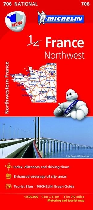 FRANCE NORTHWEST MAPA NATIONAL MICHELIN 706 | 9782067200630 | VARIOS AUTORES | Llibreria La Gralla | Llibreria online de Granollers