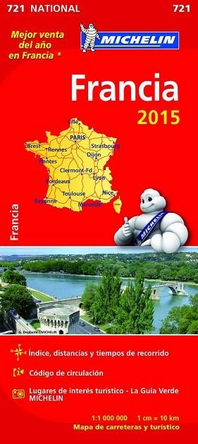 FRANCIA MAPA NATIONAL MICHELIN 721 (2015) | 9782067199972 | VARIOS AUTORES | Llibreria La Gralla | Llibreria online de Granollers