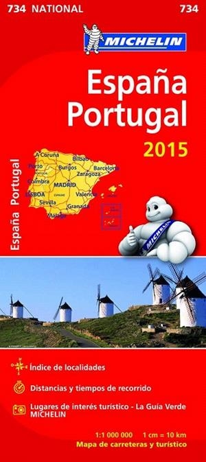 ESPAÑA Y PORTUGAL MAPA NACIONAL MICHELIN 734 (2015) | 9782067199569 | VARIOS AUTORES | Llibreria La Gralla | Librería online de Granollers