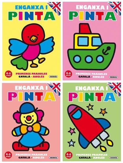 ENGANXA I PINTA PRIMERES PARAULES CATALÀ - ANGLÈS (4 TÍTOLS) | 9788467705805 | BUSQUETS, CARMEN | Llibreria La Gralla | Llibreria online de Granollers