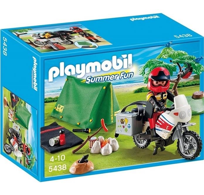 MOTORISTA AMB TENDA DE CAMPANYA PLAYMOBIL SUMMER FUN | 4008789054388 | PLAYMOBIL | Llibreria La Gralla | Librería online de Granollers