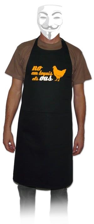 DAVANTAL NEGRE NO EM TOQUIS ELS OUS. TALLA ÚNICA | LG1884 | PRODUCTES DE LA TERRA | Llibreria La Gralla | Librería online de Granollers