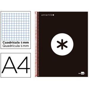 LLIBRETA A4 ANTARTIK ESPIRAL QUADRICULA 5X5 NEGRE | 8423473745919 | 74591 | Llibreria La Gralla | Librería online de Granollers