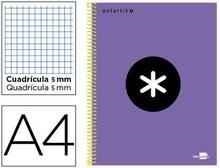 LLIBRETA ANTARTIK ESPIRAL A4 QUADRICULA MICROPERFORAT CARTRO LILA | 8423473745858 | Llibreria La Gralla | Librería online de Granollers