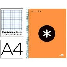 LLIBRETA ANTARTIK ESPIRAL A4 QUADRICULA MICROPERFORAT CARTRO TARONJA | 8423473745872 | Llibreria La Gralla | Librería online de Granollers