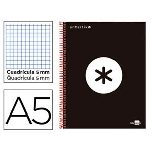 LLIBRETA ANTARTIK ESPIRAL A5 QUADRICULA MICROPERFORAT CARTRO NEGRE | 8423473746015 | Llibreria La Gralla | Librería online de Granollers