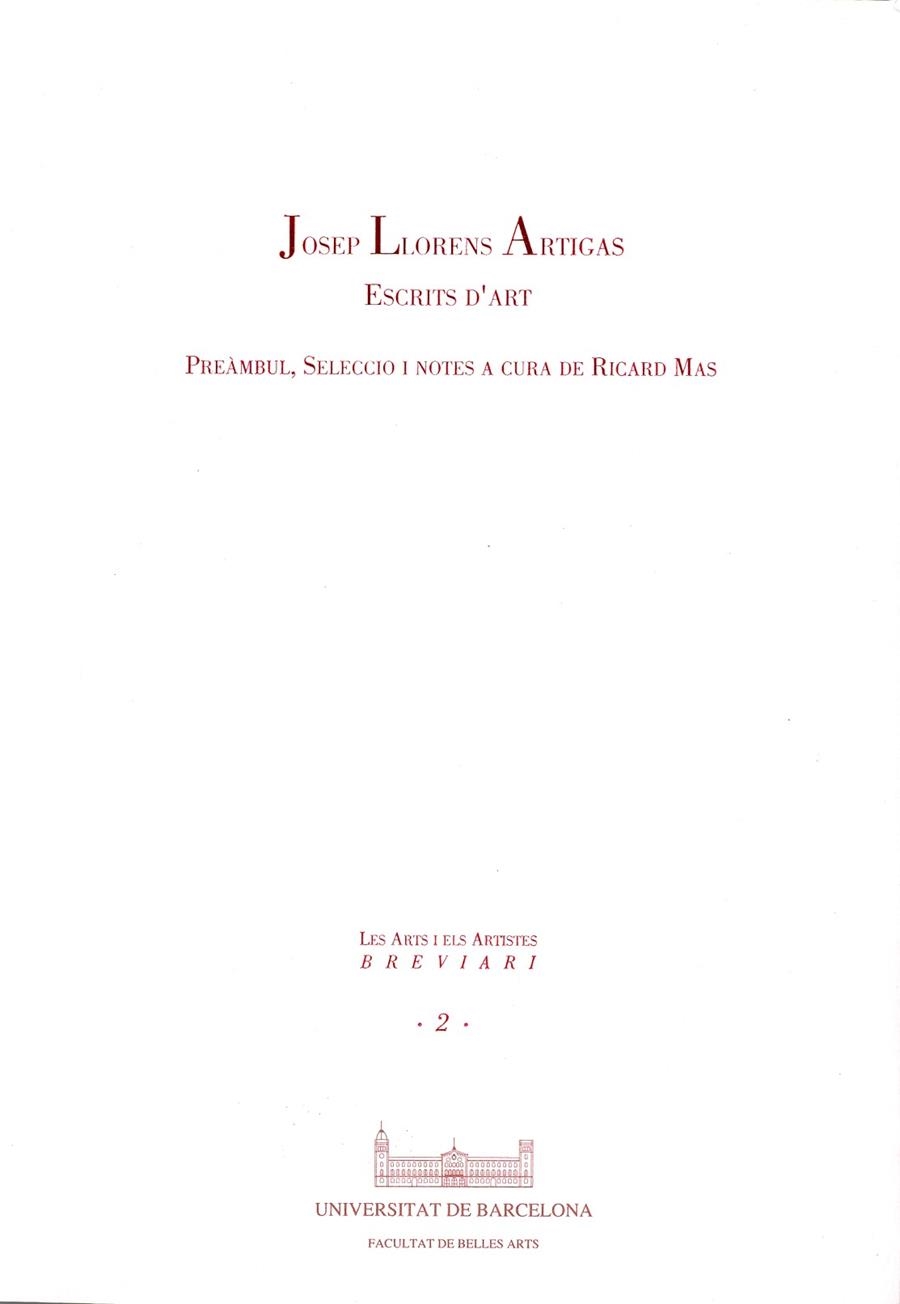 JOSEP LLORENS ARTIGAS | 9788447503339 | Llibreria La Gralla | Librería online de Granollers
