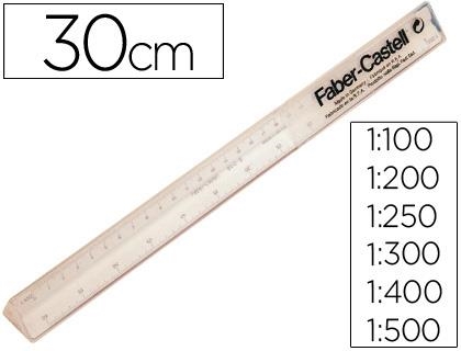 ESCALIMETRE TRIANGULAR FABER CASTELL 1:100-200-250-300-400-500 | 4005401765325 | 176532B | Llibreria La Gralla | Llibreria online de Granollers