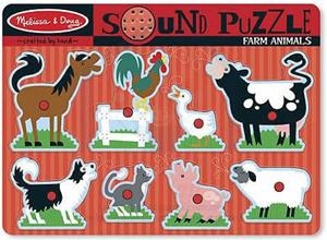 JOGUINA DIDACTICA MELISSA&amp;DOUG PUZZLE ANIMALS SOUNDS FUSTA  | 000772107266 | MEL10726 | Llibreria La Gralla | Librería online de Granollers