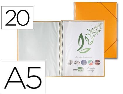 CARPETA FUNDES ESPIRAL A5 20 FUNDES COLORS | 8423473775244 | 77525 VERMELL 77526 VERD 77523 BLAU | Llibreria La Gralla | Librería online de Granollers
