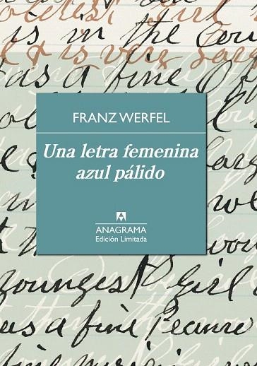 LETRA FEMENINA AZUL PÁLIDO, UNA  | 9788433928450 | WERFEL, FRANZ | Llibreria La Gralla | Llibreria online de Granollers