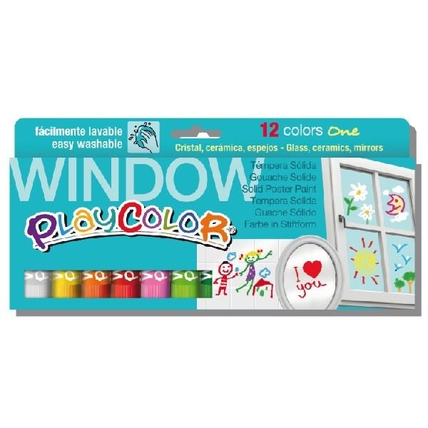 TEMPERA SOLIDA 12 UNIT PLAYCOLOR WINDOW CRISTALL | 8414213020113 | Llibreria La Gralla | Llibreria online de Granollers