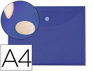 CARPETA PLASTIC A4 TRANSPARENT BLAU VELCRO | 8423473359925 | LID35992 | Llibreria La Gralla | Librería online de Granollers