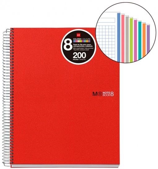 LLIBRETA A4 MIQUELRIUS NOTEBOOK 8 VERMELL | 8422593420027 | 42002 | Llibreria La Gralla | Librería online de Granollers