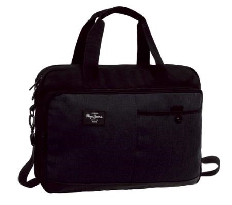 MALETA ORDINADOR PEPE JEANS RUBBER NEGRE | 8435306294198 | PEP7396651 | Llibreria La Gralla | Llibreria online de Granollers