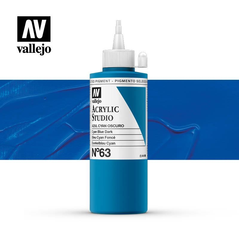ACRILIC STUDIO VALLEJO 200ML 63-CIAN FOSC | 8429551220637 | 22063 | Llibreria La Gralla | Llibreria online de Granollers