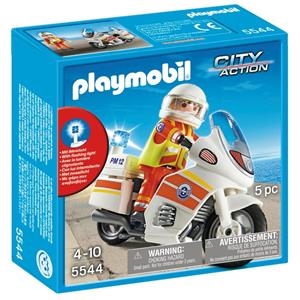 PLAYMOBIL CITY ACTION MOTO D'EMERGÈNCIES AMB LLUM (5544) | 4008789055446 | PLAYMOBIL | Llibreria La Gralla | Librería online de Granollers