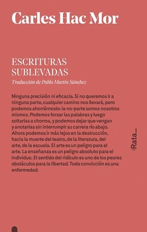 ESCRITURAS SUBLEVADAS | 9788416738014 | HAC MOR, CARLES | Llibreria La Gralla | Librería online de Granollers
