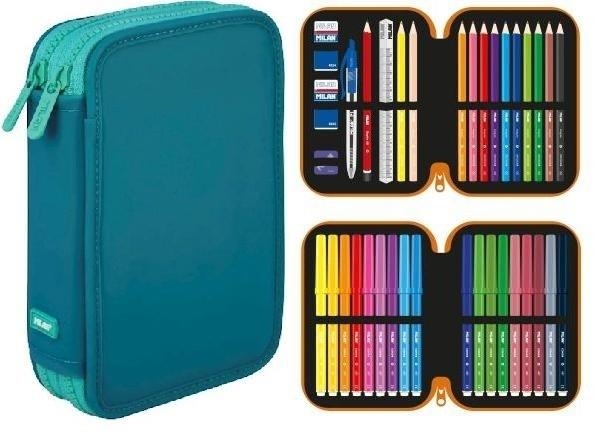 PLUMIER 2 PISOS MILAN  BLAU TURQUESA | 8411574066125 | MIL081264MT2T | Llibreria La Gralla | Llibreria online de Granollers