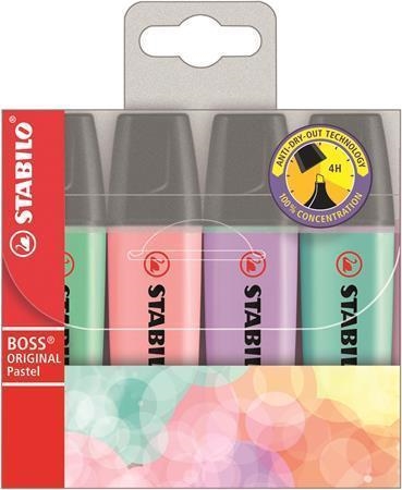 CAIXA RETOLADOR STABILO BOSS PASTEL 4 UNIT | 4006381492867 | 704-2 | Llibreria La Gralla | Llibreria online de Granollers