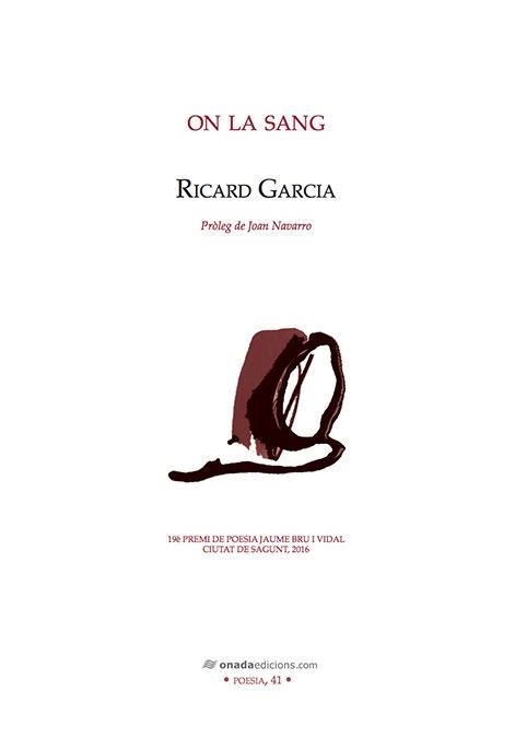 ON LA SANG | 9788416505920 | GARCIA, RICARD | Llibreria La Gralla | Llibreria online de Granollers
