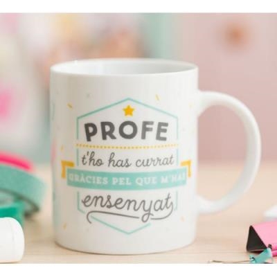 TASSA CERAMICA "PROFE T'HO HAS CURRAT..." | 8435460706087 | MR. WONDERFUL | Llibreria La Gralla | Librería online de Granollers