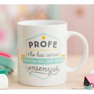 TASSA CERAMICA "PROFE T'HO HAS CURRAT..." | 8435460706087 | MR. WONDERFUL | Llibreria La Gralla | Librería online de Granollers