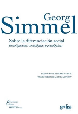SOBRE LA DIFERENCIACION SOCIAL | 9788497849807 | SIMMEL, GEORG | Llibreria La Gralla | Llibreria online de Granollers