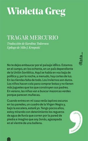 TRAGAR MERCURIO | 9788416738229 | GREG, WIOLETTA | Llibreria La Gralla | Librería online de Granollers
