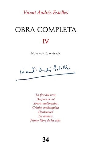OBRA COMPLETA IV VICENT ANDRÉS ESTELLES  | 9788416789740 | ESTELLES, VICENT ANDRES  | Llibreria La Gralla | Librería online de Granollers