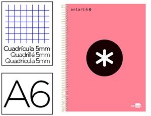 LLIBRETA ANTARTIK ESPIRAL A6 QUADRICULA MICROPERFORAT CARTRO CORAL | 8423473646469 | ANTKD81 | Llibreria La Gralla | Llibreria online de Granollers